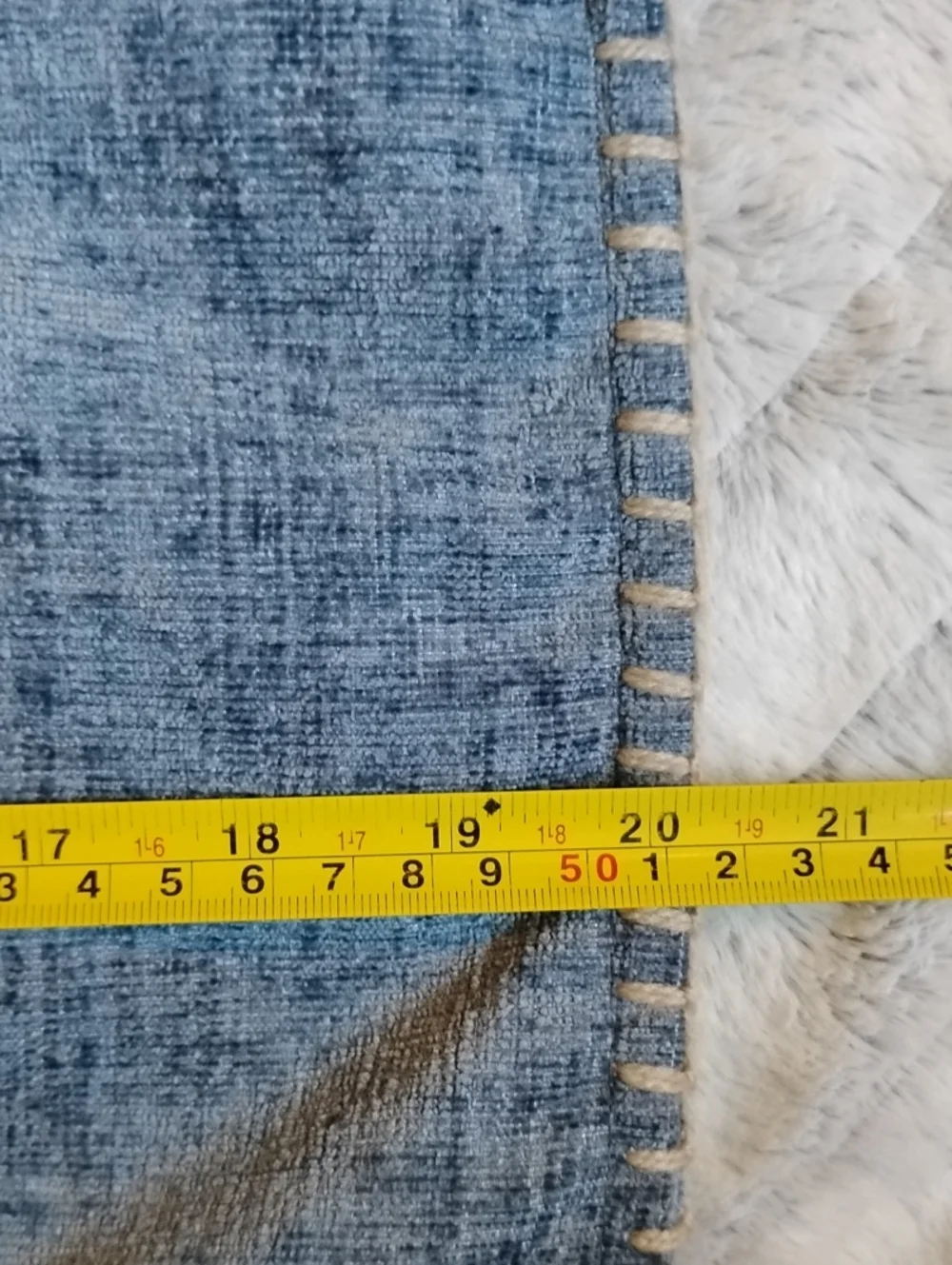 Steel Blue Pillow Cover with Whipstitch Edge (1)